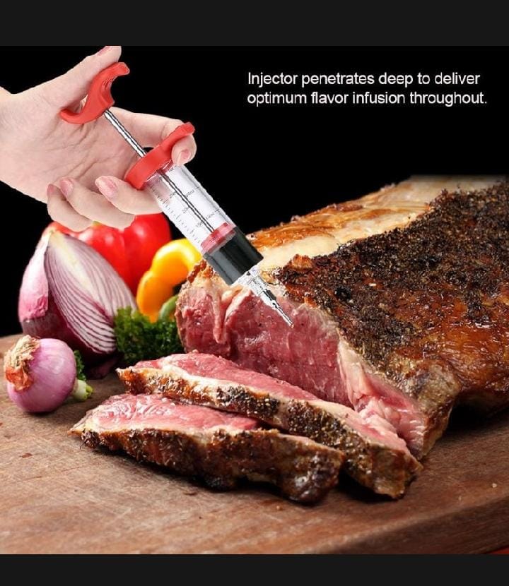 Stainless Steel BBQ Meat Marinade Flavor Seasoning Injector Needle
