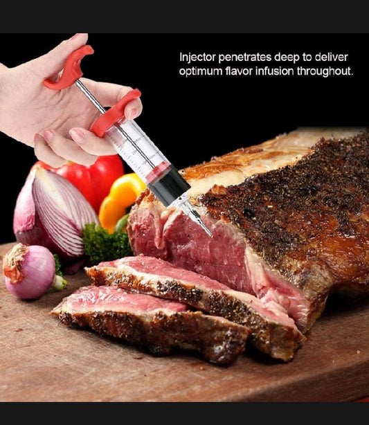 Stainless Steel BBQ Meat Marinade Flavor Seasoning Injector Needle