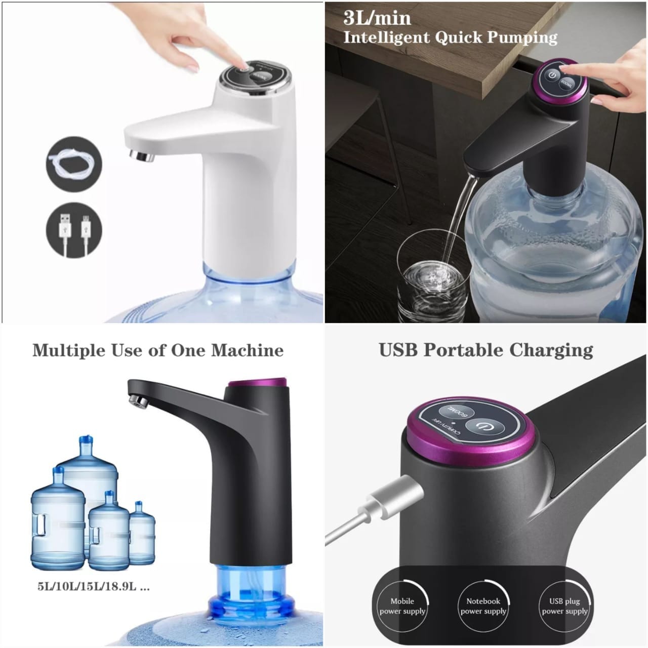 Touch Screen Automatic Rechargeable Water Pump