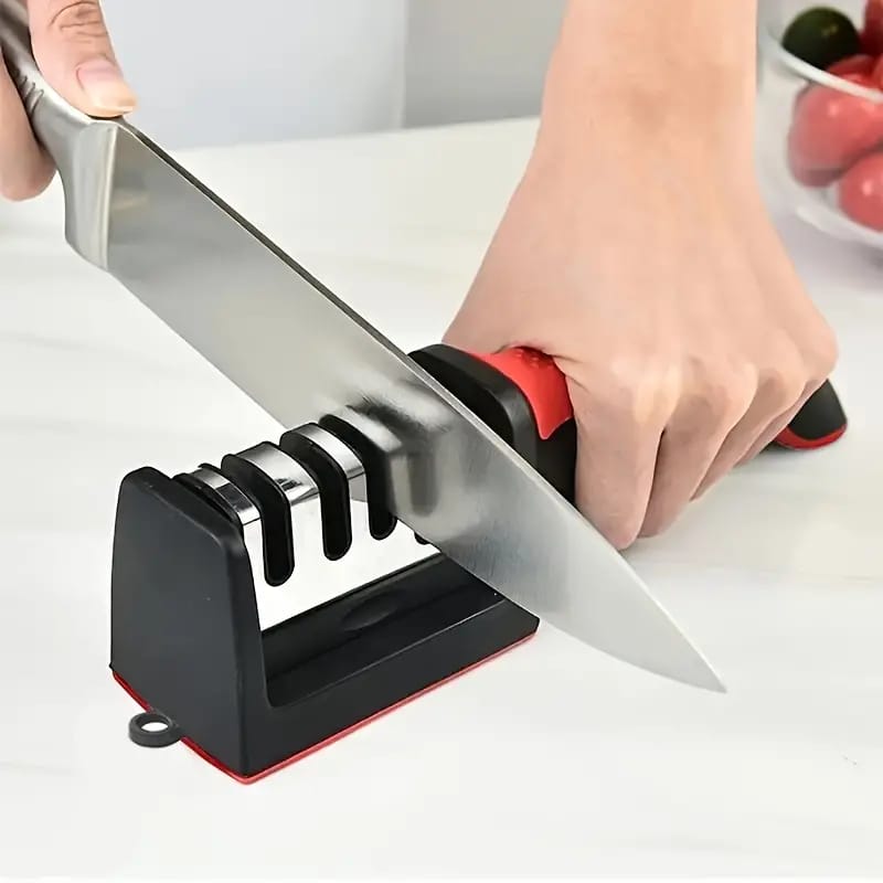 Professional Knife Sharpener - Tungsten Steel, Diamond & Ceramic Sharpening Stones for Kitchen Knives