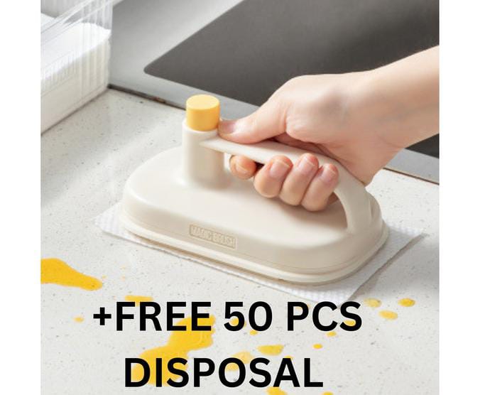 Magic Brush & Replaceable Disposable Magic Cloth, Replaceable Magic Brush Powerful Cleaning Cloth 50 Pec Cloth Free