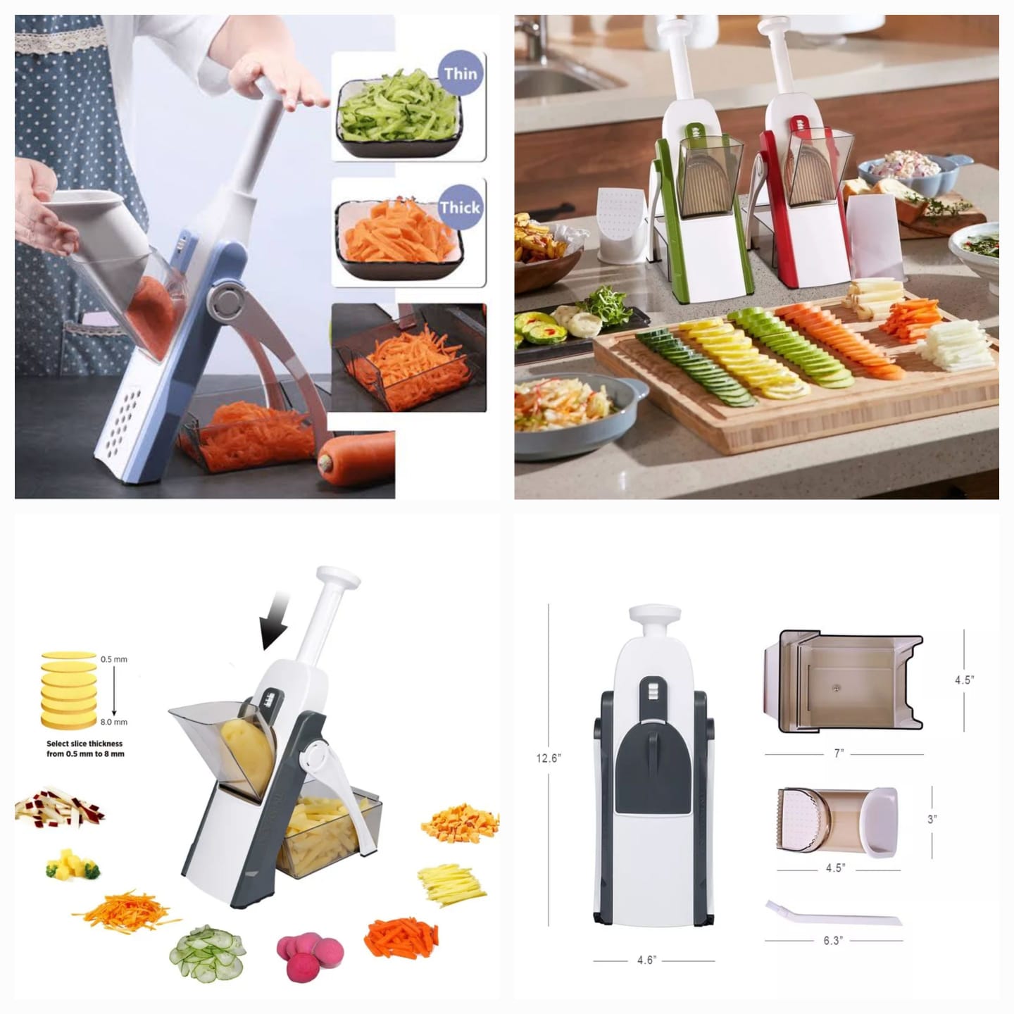 Manual Multi-Purpose Mandoline Slicer, Chopper